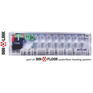 Baza de conectare INNOLINK Komfort – 8 zone (termostate), 16 sevomotoare, modul comanda pompa + modul comanda centrala, indicator functionare termostate 230 V