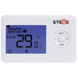 Termostat electronic SMART pentru centrala cu LCD programabil STEGE (fara fir – wireless) cu comanda prin internet WT200 WIFI