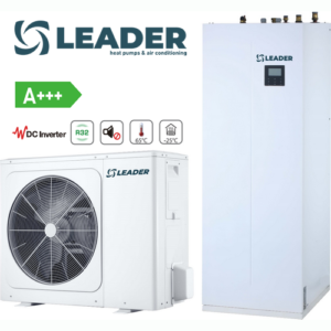 “Pompa de caldura “”All in One”” R32 split 12kW 1×230 (cu boiler incorporat 240L) LEADER [ LDR-UE-S-12M +  LDR-UI-SB240-12-16 ] “